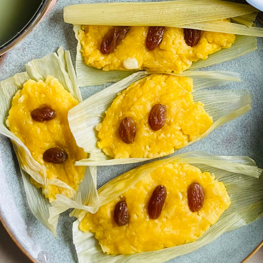 蒸鲜玉米糕一一玉米粑粑