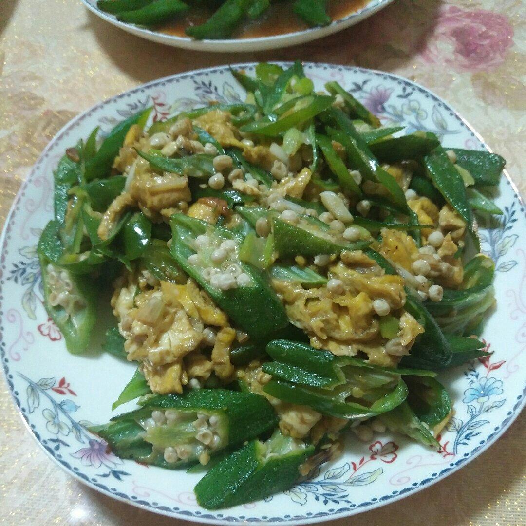 秋葵炒鸡蛋