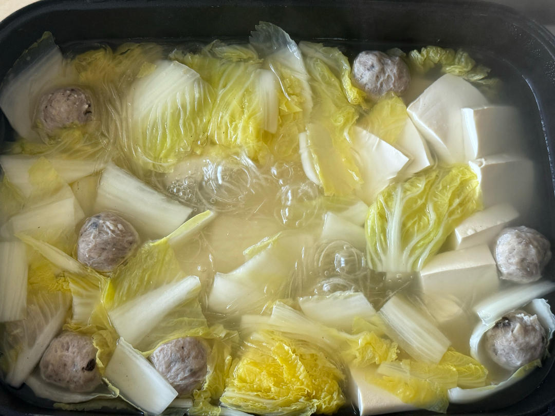 办公室白菜豆腐粉条汤