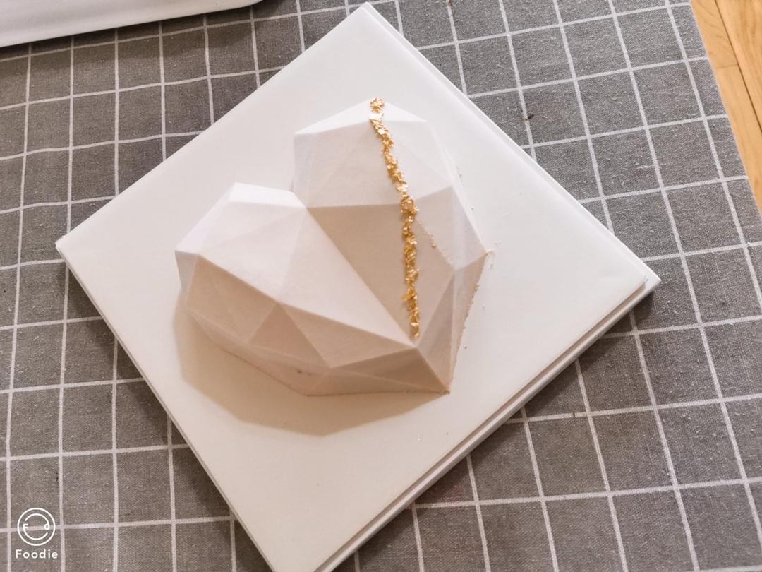 少女❤3D钻石心形覆盆子乳酪慕斯（7寸）