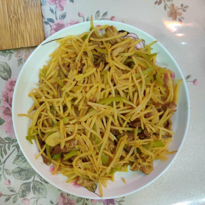 快手版土豆丝炒肉，下饭神器