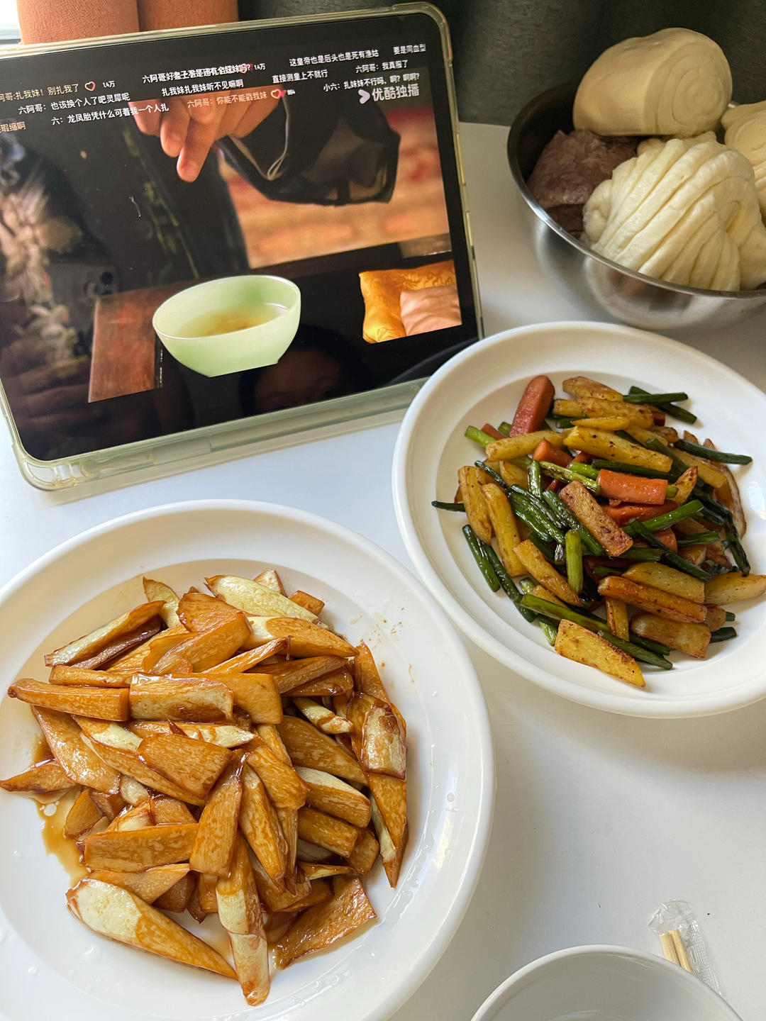 蒜苔土豆条香肠