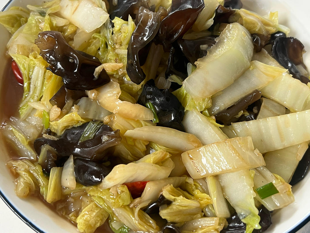 开胃下饭菜！醋溜白菜木耳