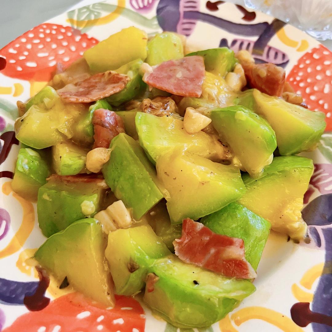 火腿焖小麦瓜/姜柄瓜的做法