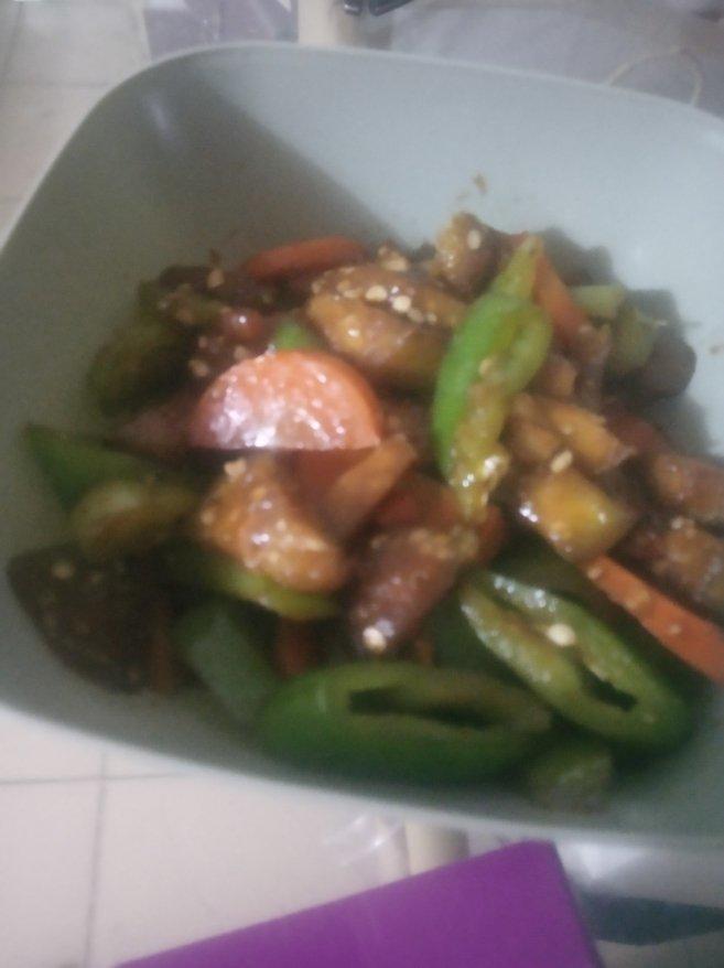 茄子炒扁豆（无油炸做法）