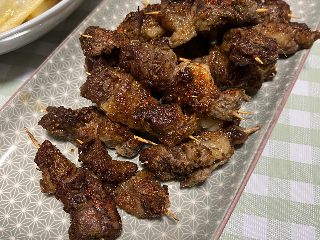 孜然牙签羊肉串（空气炸锅版）撸串儿吧