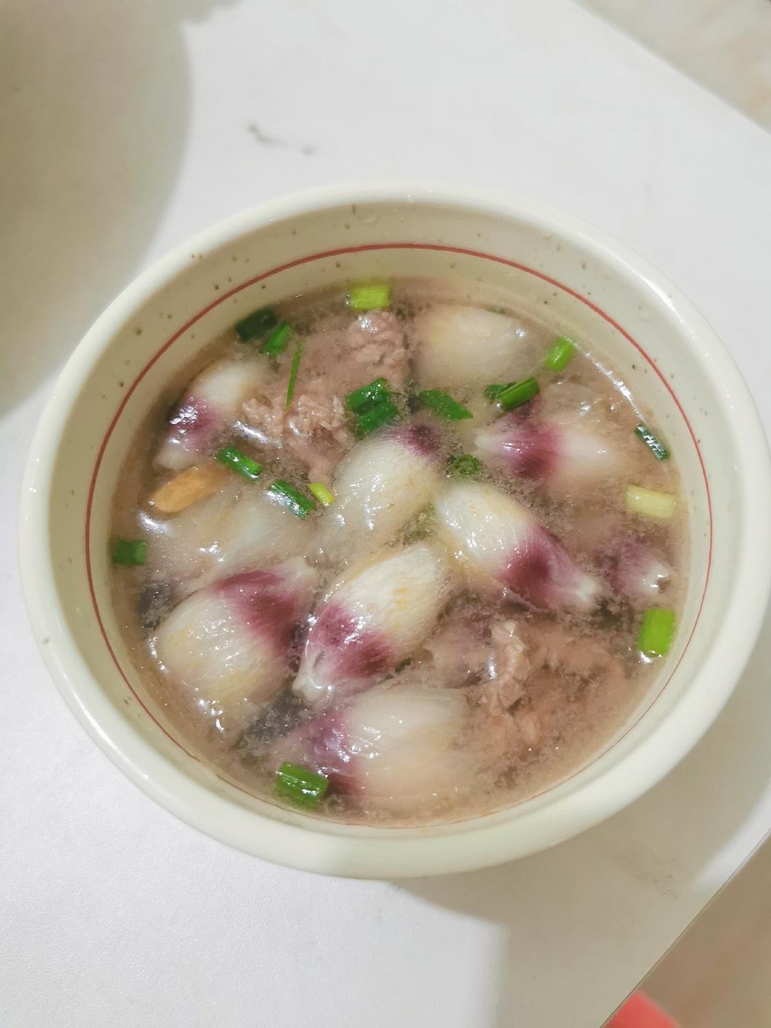 木槿花肉片汤