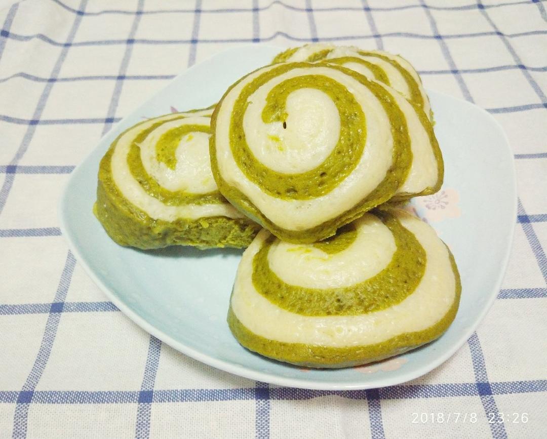 抹茶双色馒头