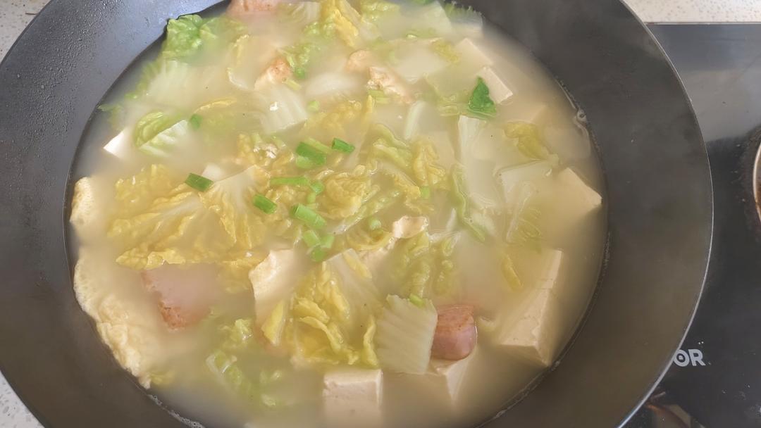 娃娃菜豆腐三鲜汤