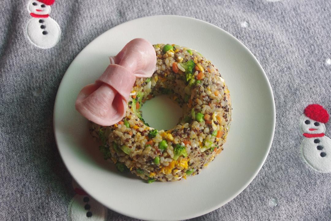 简单快手的圣诞炒饭花环