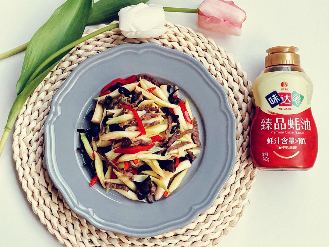 牛肉丝清炒蒲儿菜