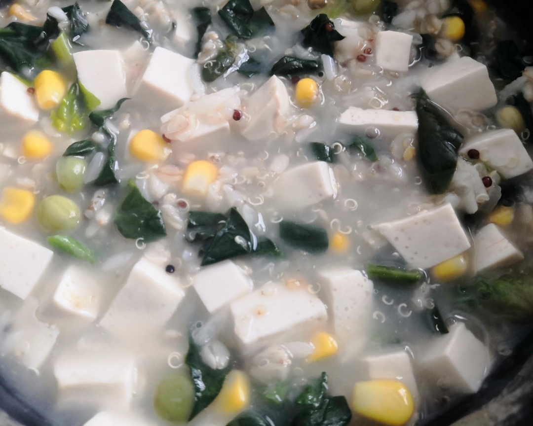 减脂蔬菜豆腐粥的做法