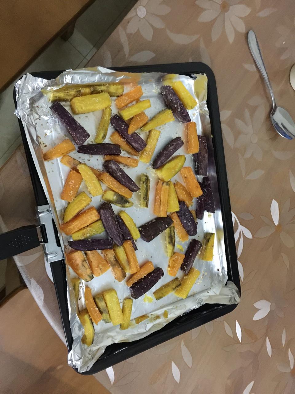 椰蓉烤红薯条（健康夜宵）