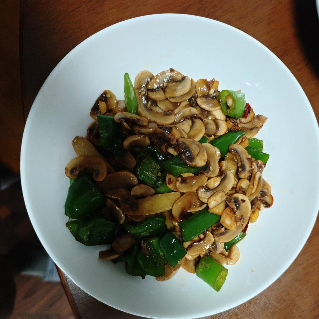 素炒鲜口蘑（白蘑菇），快手家常菜