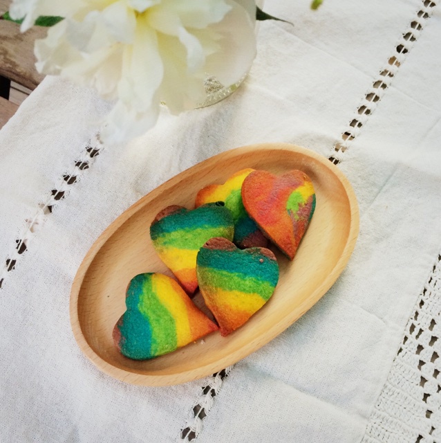 绝对惊呆所有人的彩虹心曲奇（26张超详细图步骤绝对良心）