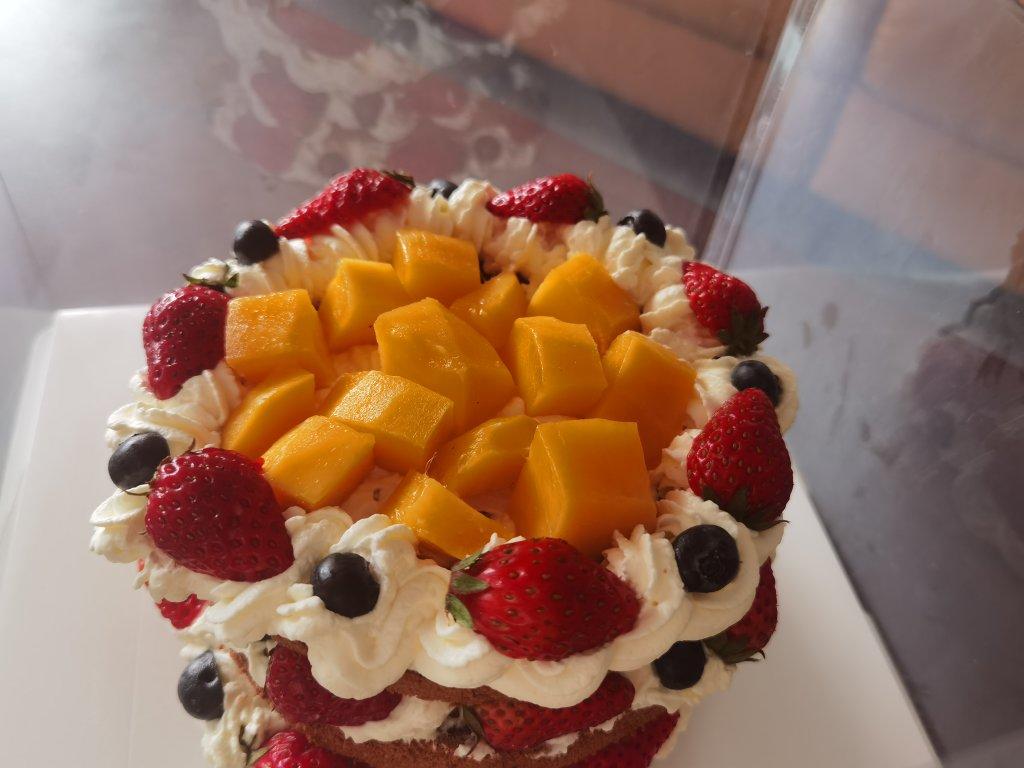 可可戚风水果裸蛋糕