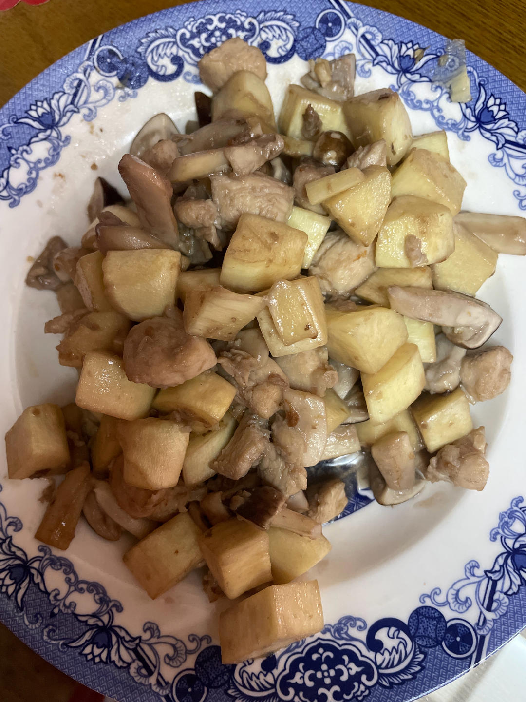 茭白松茸炒肉丝