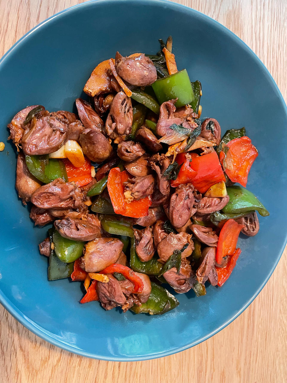 爆炒青椒鸡心