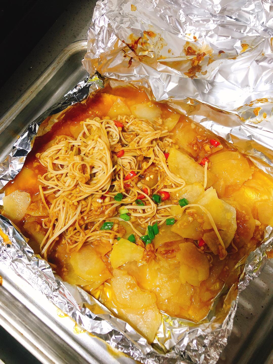 锡纸金针菇土豆片的做法