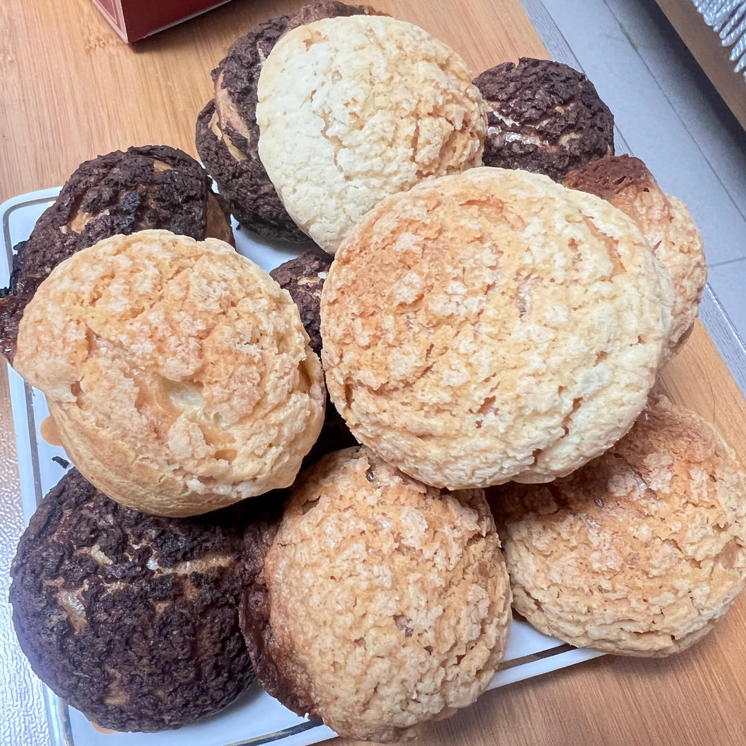 完美酥皮大泡芙｜少油｜详细教程｜3种口味｜原味｜抹茶｜可可｜泡芙常见问题汇总