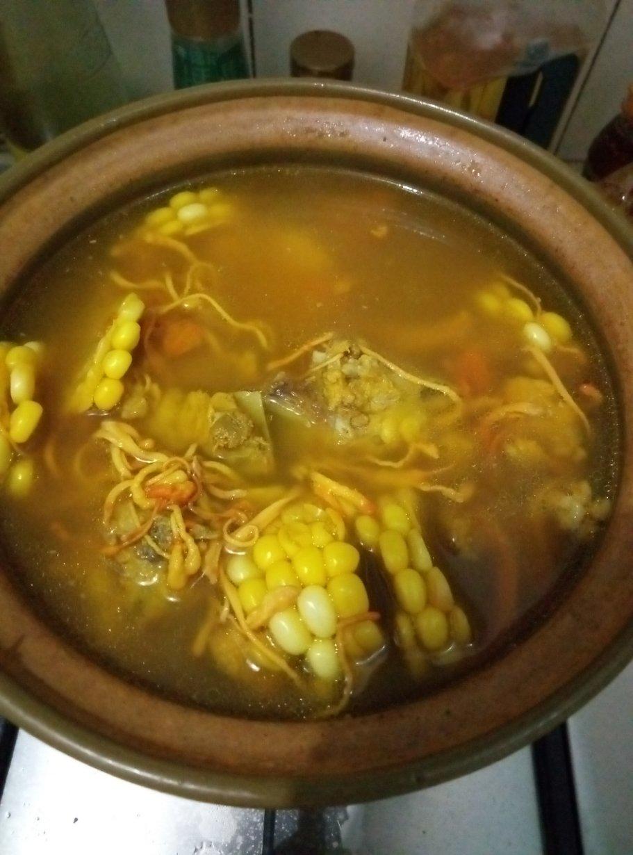 虫草花玉米排骨汤