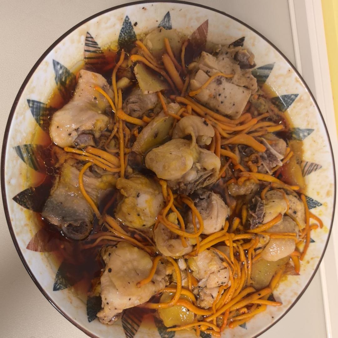 虫草花蒸鸡｜0失败的营养菜，非常适合做给女朋友加餐！