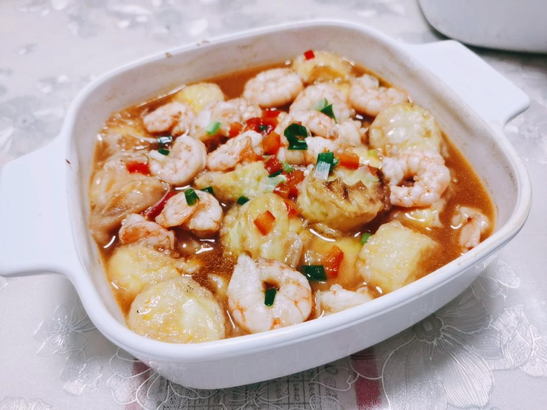 鲜虾豆腐煲