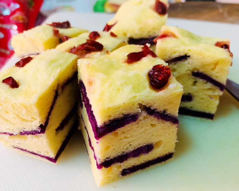 11月➕宝宝辅食——蔓越莓紫薯千层蛋糕的做法