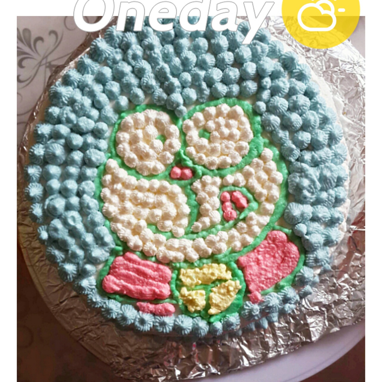 哆啦A梦蓝胖子卡通裱花蛋糕