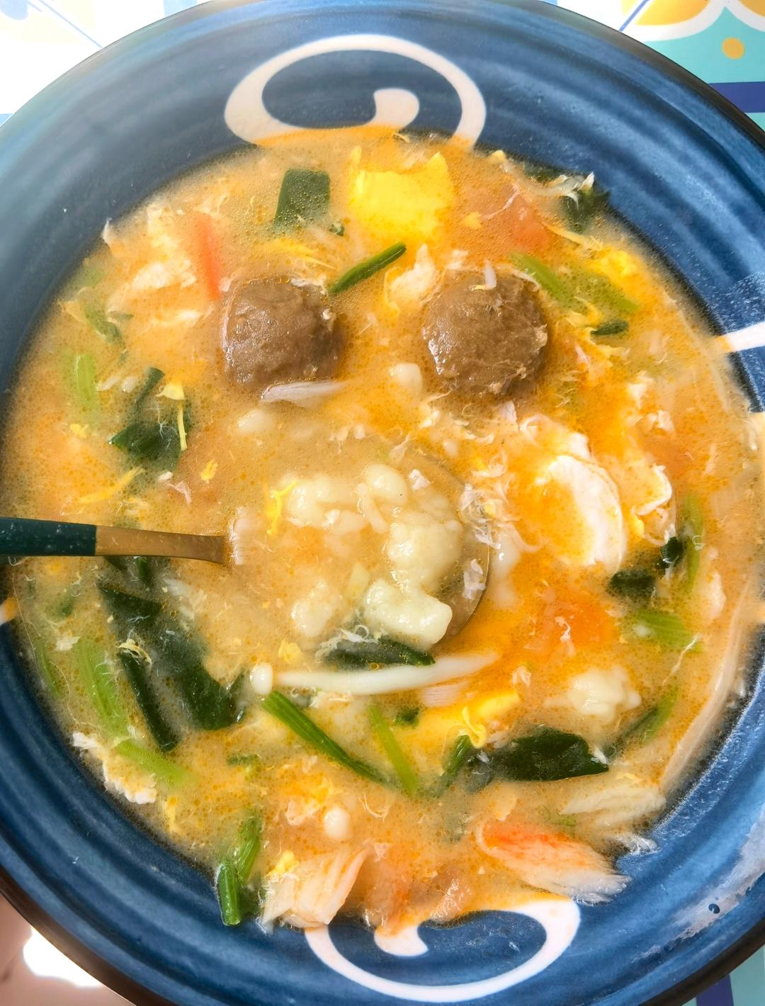 西红柿鸡蛋面疙瘩汤