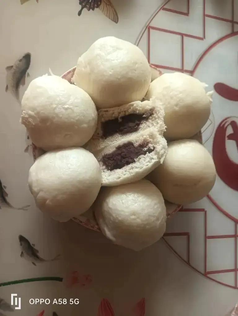 超好吃有豆豆的豆沙包，一次发酵（红豆包）