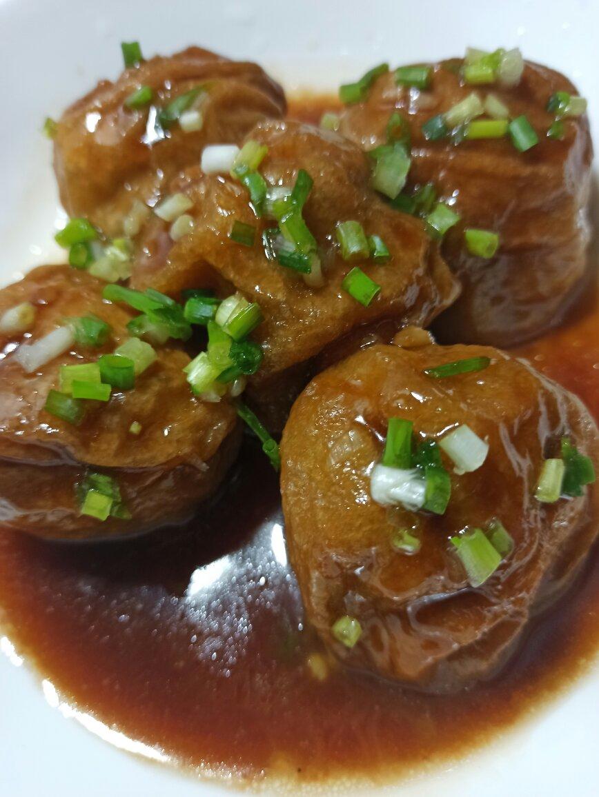 红烧油面筋塞肉