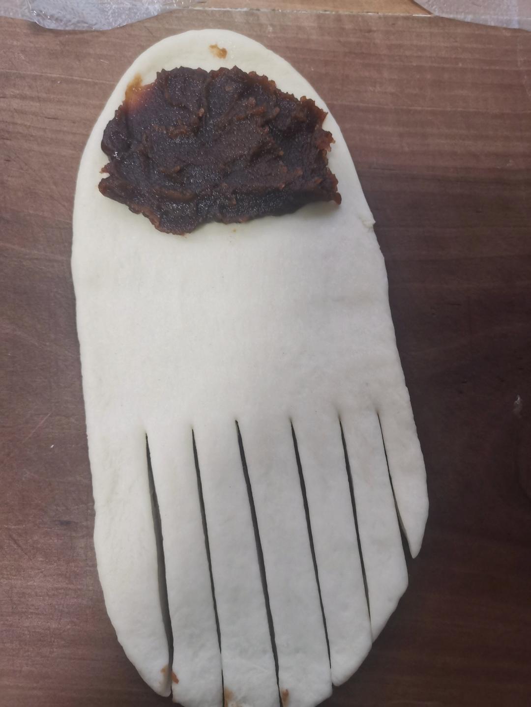 超级简单的豆沙排包｜面包