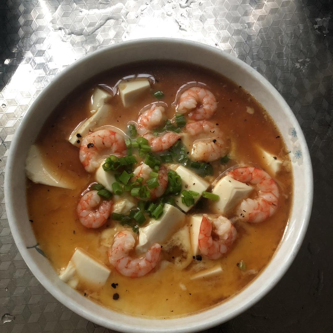 虾仁豆腐蒸水蛋