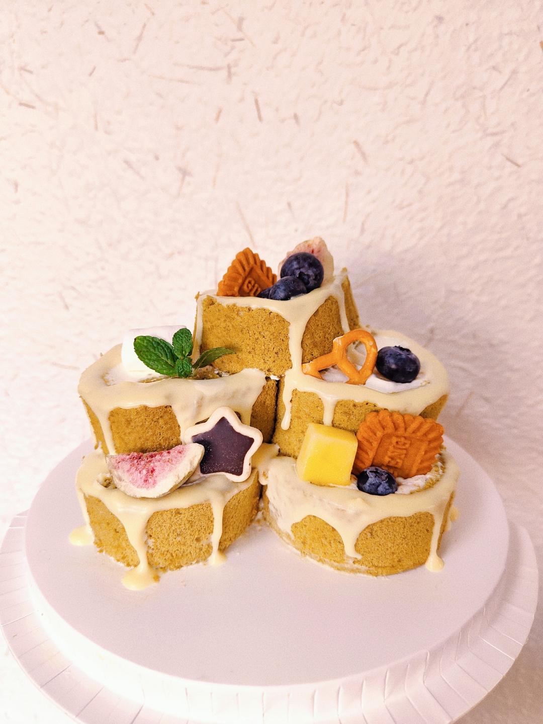 堆起来的蛋糕塔⁉️叠叠乐青提乳酪蛋糕🎂超乖