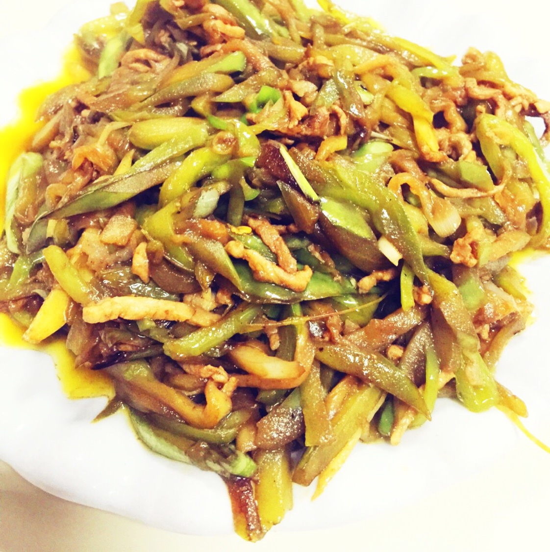青椒炒茄丝