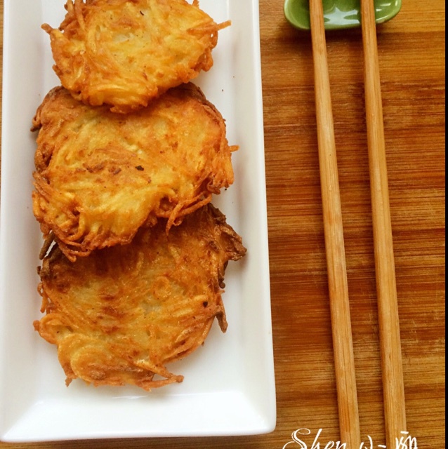 土豆胡萝卜丝煎饼