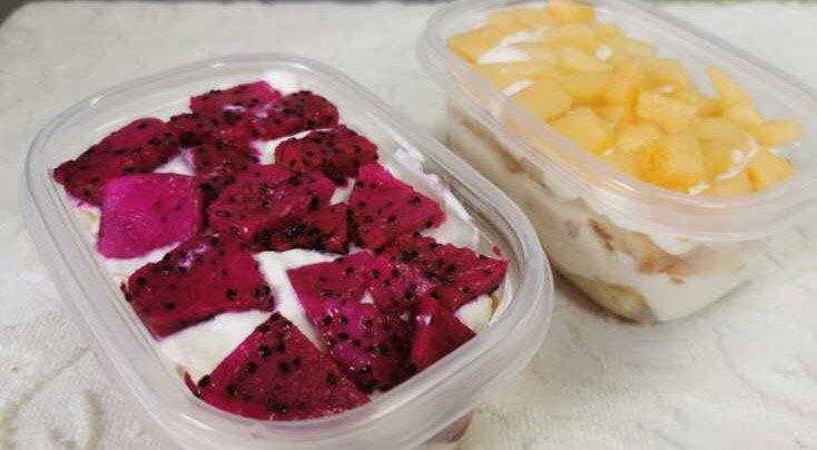 简单快手的便当饭盒水果盒子蛋糕