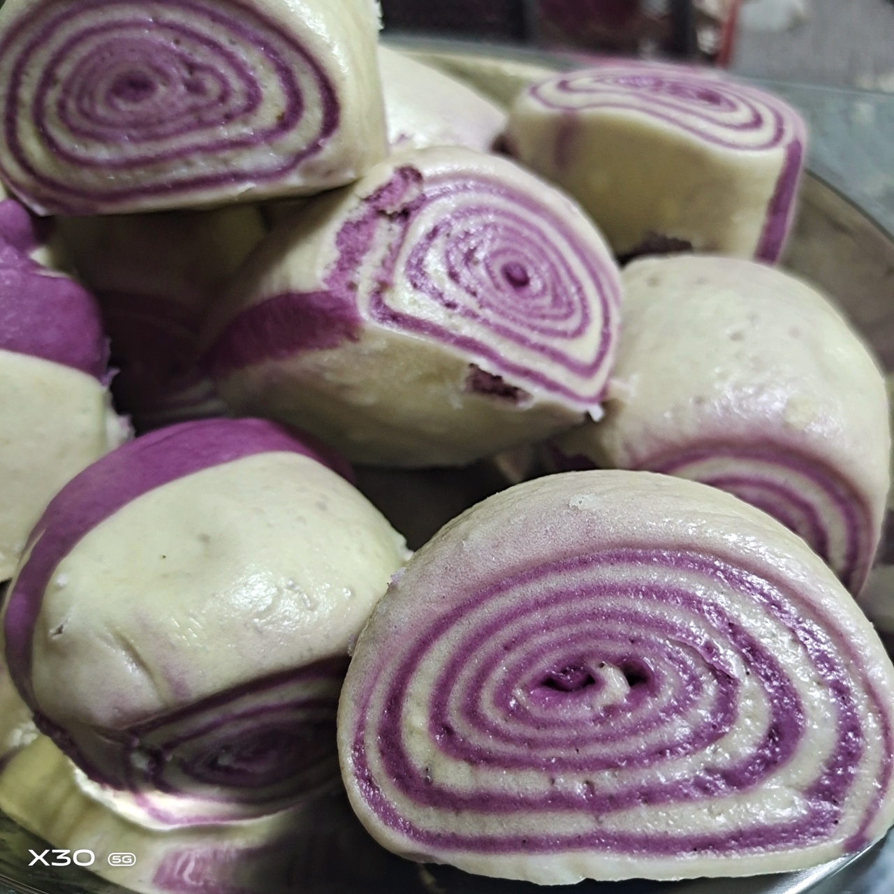 紫薯双色蒸馒头