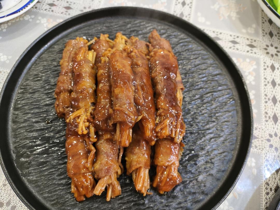 味道超赞 超下饭的金针菇培根卷