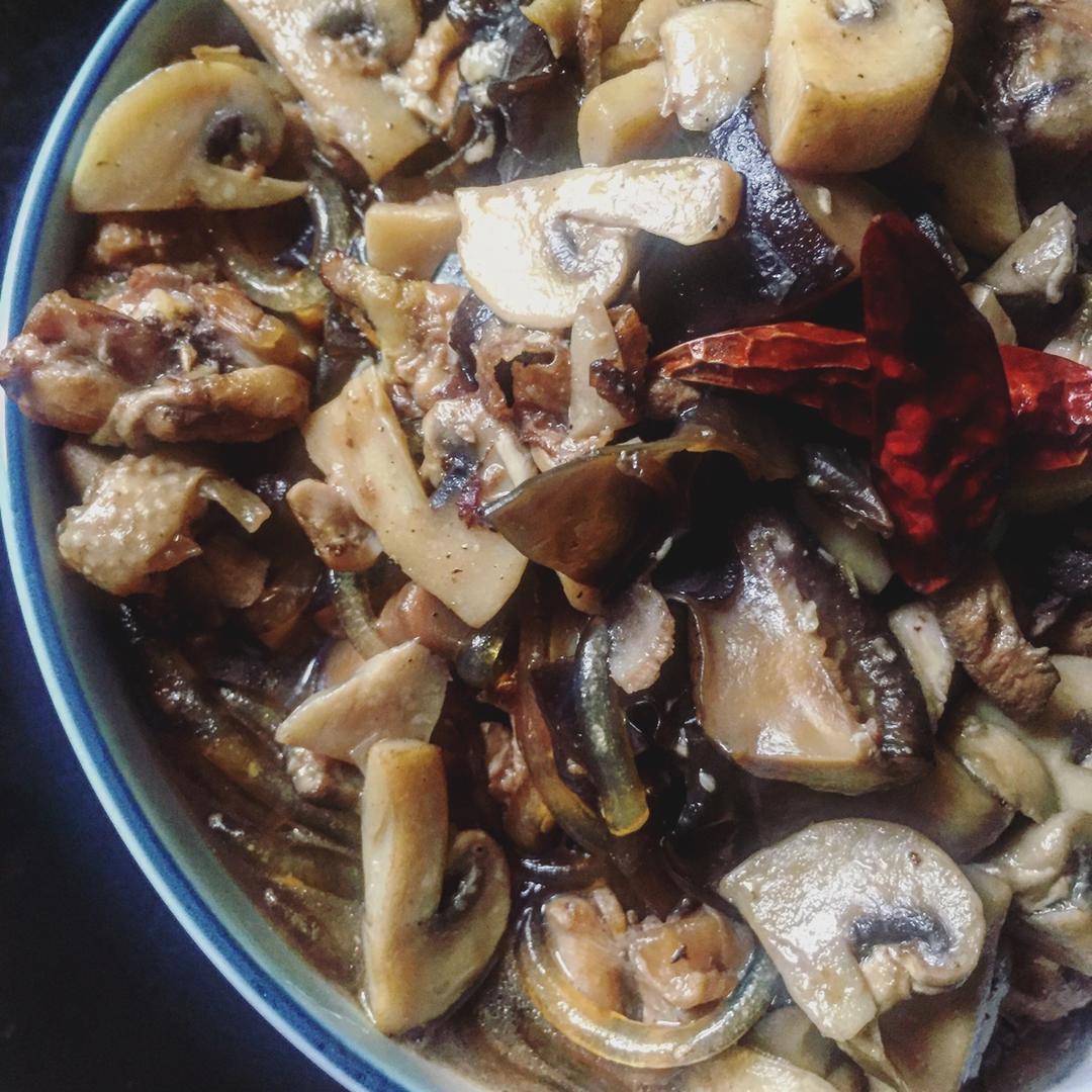 kidananan做的小鸡炖蘑菇