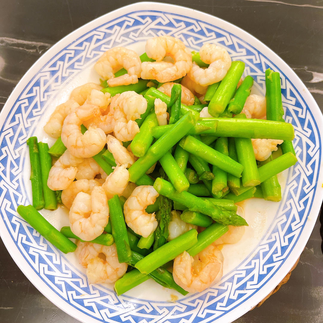 清炒芦笋虾仁