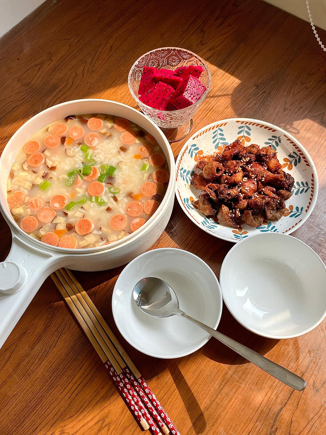 早上起来超想吃的『香菇火腿粥』