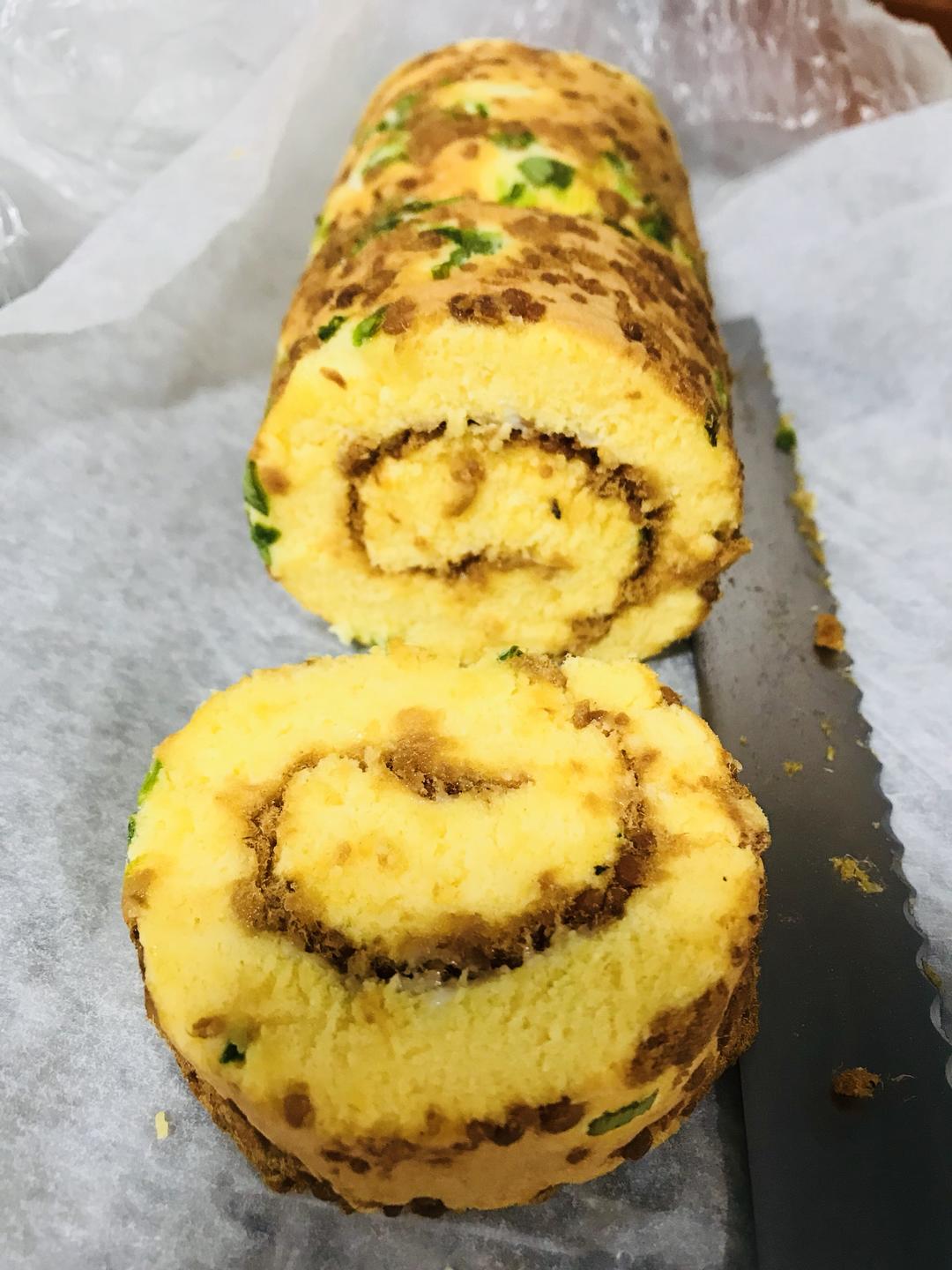 香蔥肉松蛋糕卷（果姐版本）的做法