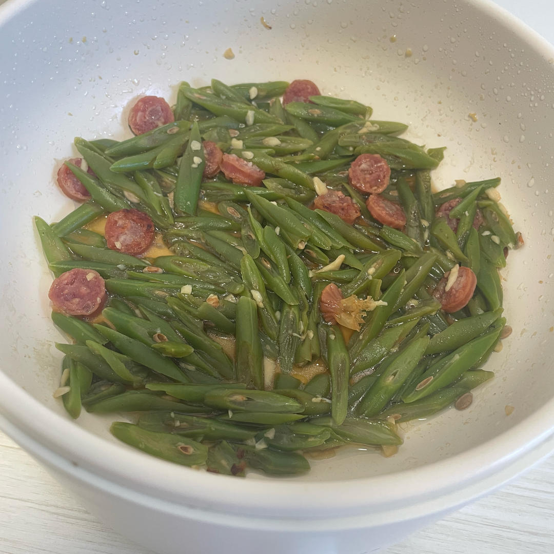 家常菜—四季豆炒腊肠
