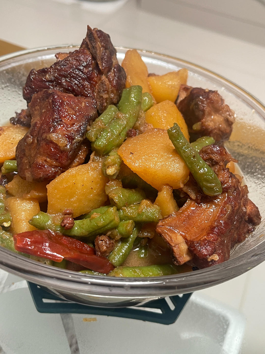 硬菜代表--排骨炖豆角土豆（豆角焖面胚子）