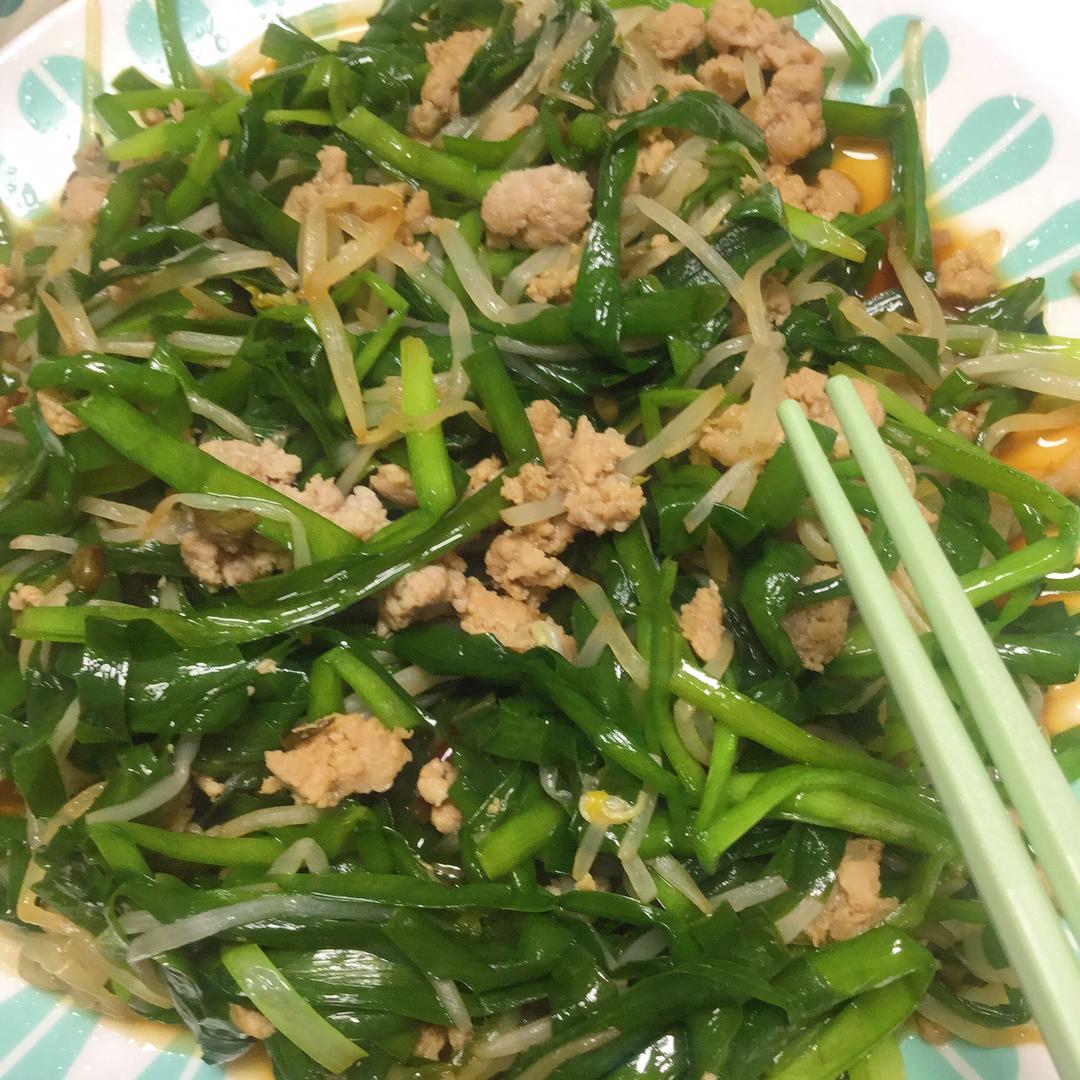 韭菜肉末豆芽