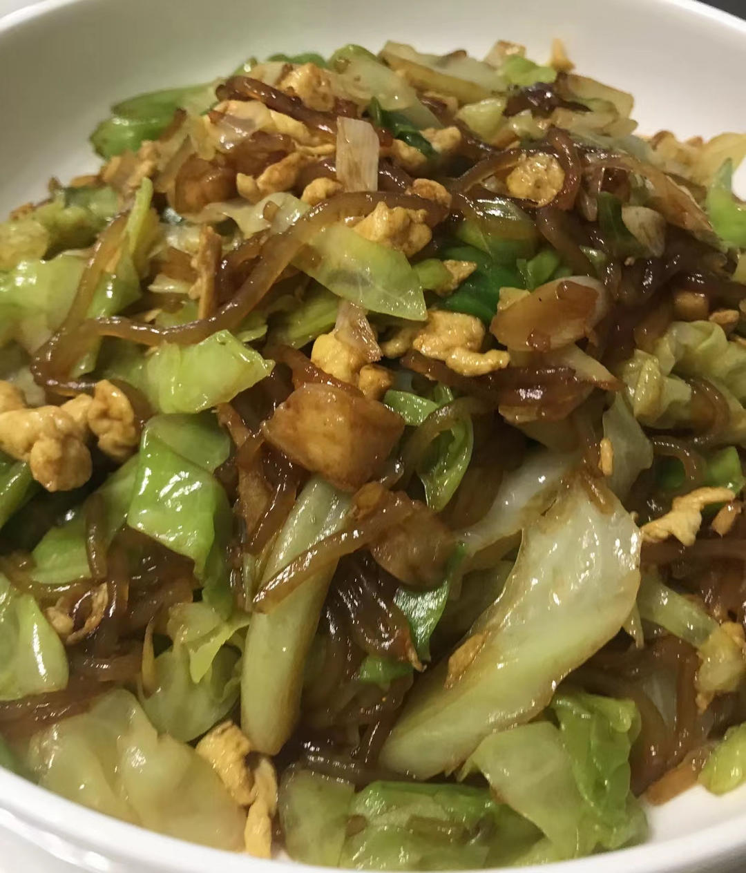 包菜炒粉丝(不加一滴水的炒法)