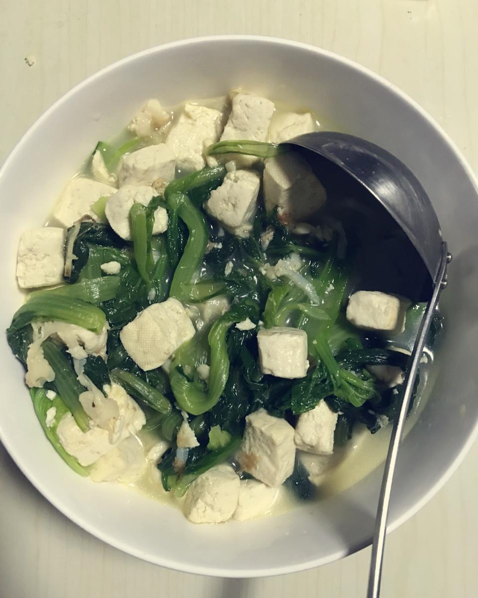 小白菜海米炖豆腐