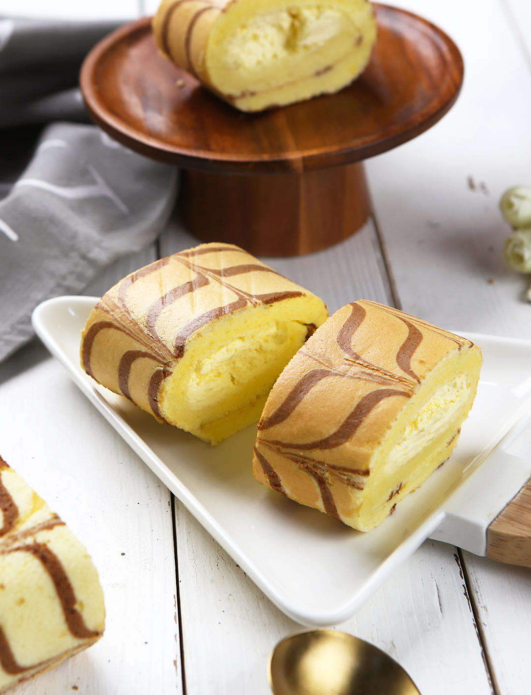 千叶纹烫面蛋糕卷